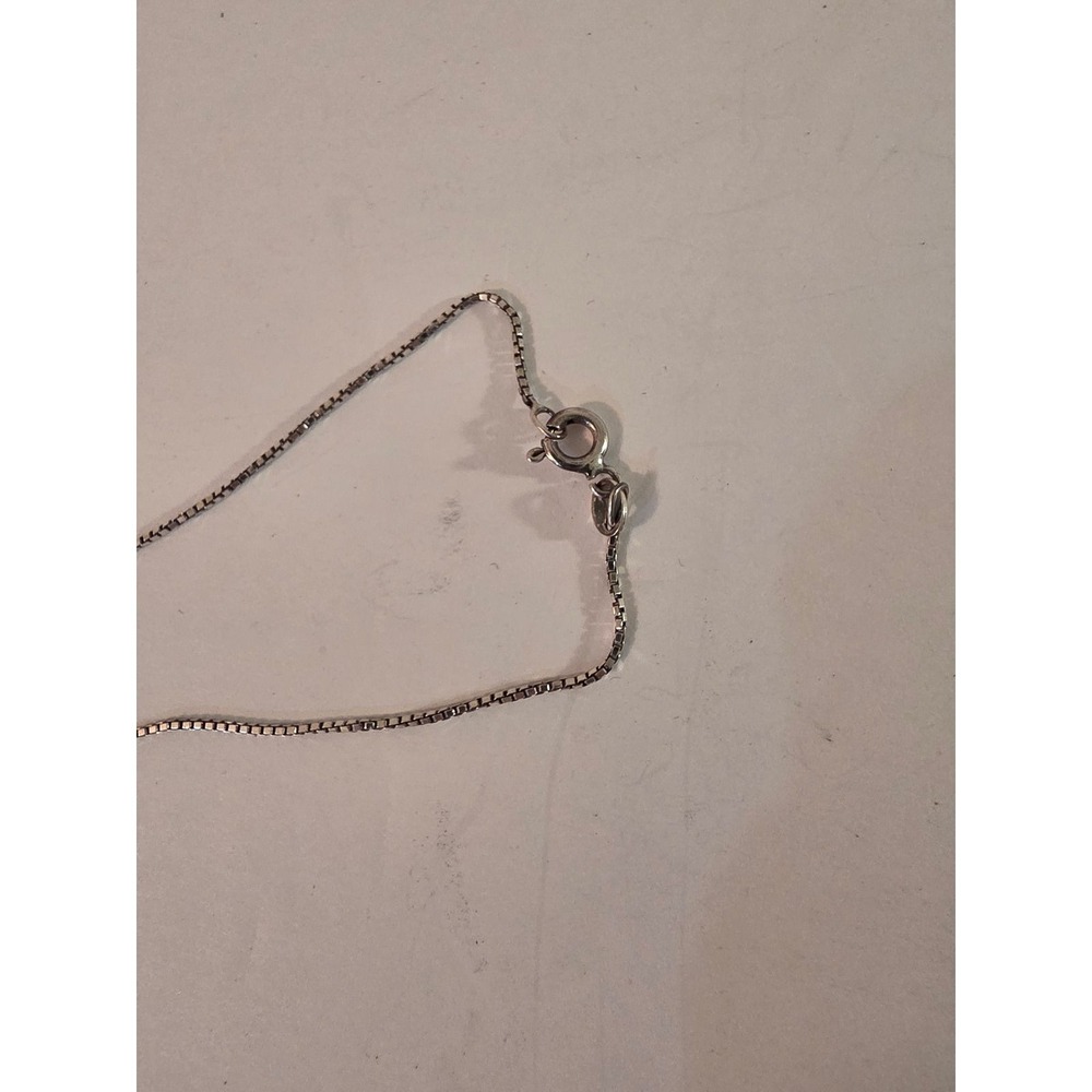 Sterling Silver Box Chain Necklace 18 Inch Fine Jewelry Minimalist Link - Picture 2 of 4